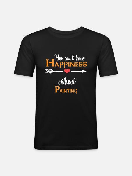 Malerei - Männer Slim Fit T-Shirt - Schwarz