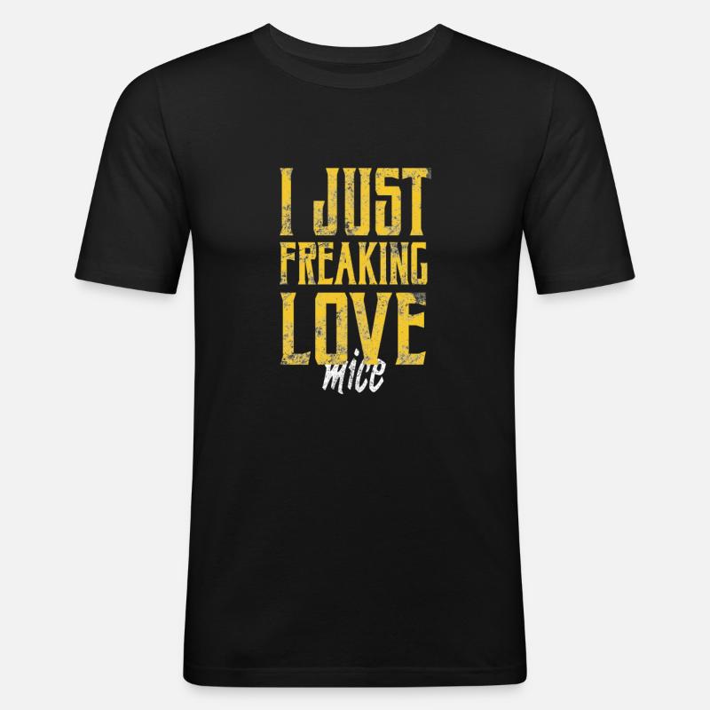 Maeuse - Männer Slim Fit T-Shirt - Schwarz
