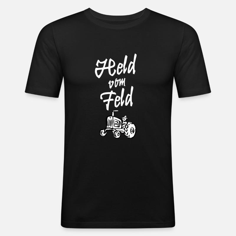 Held vom Feld - Männer Slim Fit T-Shirt - Schwarz