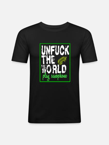saxophone - Men's Slim Fit T-Shirt - black