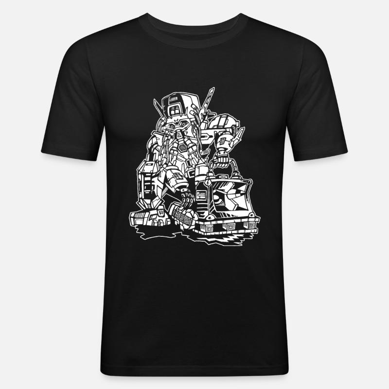 one man teknival - Männer Slim Fit T-Shirt - Schwarz