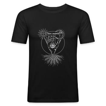 All seeing eye occult tarot oracle chakra cosmos - Men's Slim Fit T-Shirt - black - Front - Nik (191cm)
