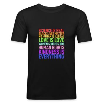 LGBT - Men's Slim Fit T-Shirt - black - Front - Nik (191cm)