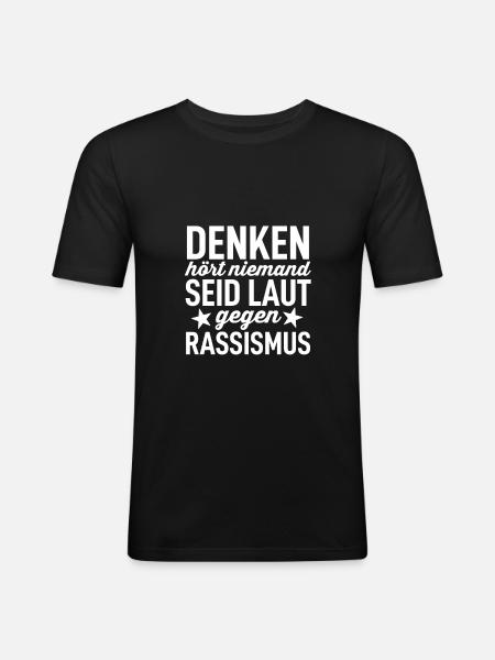 Antirassismus - Männer Slim Fit T-Shirt - Schwarz