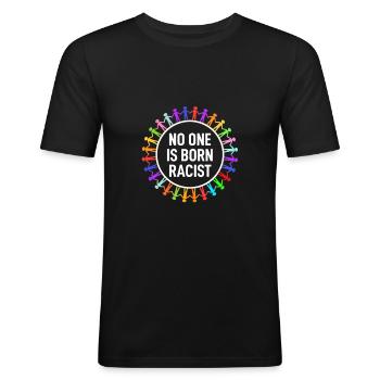 Against Racism Nazis Against Racism Anti Racism - Men's Slim Fit T-Shirt - black - Front - Nik (191cm)