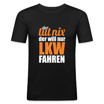 Lkw-Fahrer - Männer Slim Fit T-Shirt - Schwarz - Vorne - Nik (191cm)