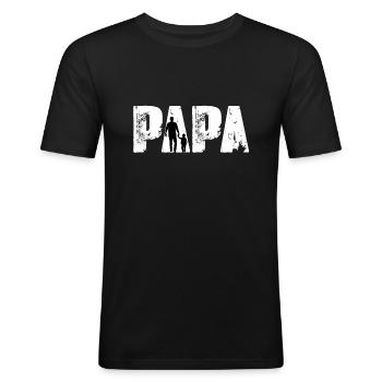 Vatertag - Männer Slim Fit T-Shirt - Schwarz - Vorne - Nik (191cm)