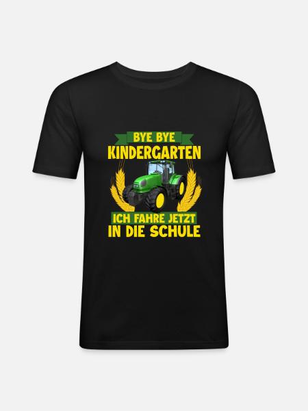Schüler - Männer Slim Fit T-Shirt - Schwarz