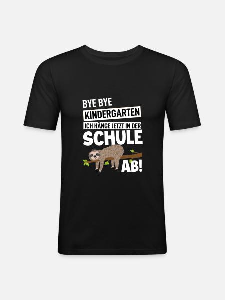Schulanfang - Männer Slim Fit T-Shirt - Schwarz