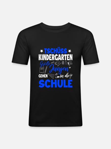 Schulanfang - Männer Slim Fit T-Shirt - Schwarz