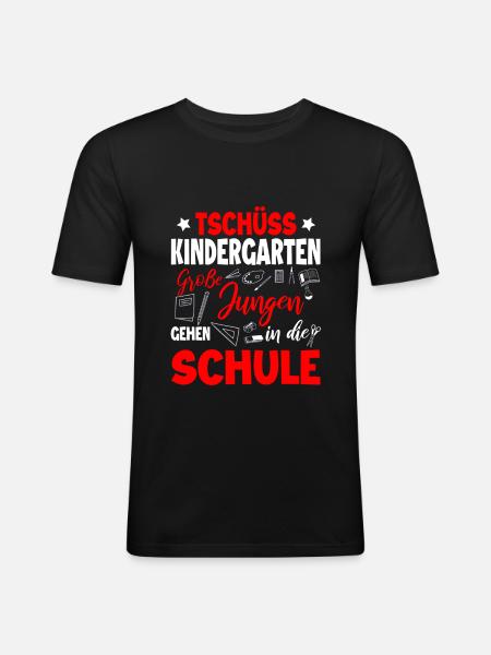 Schulanfang - Männer Slim Fit T-Shirt - Schwarz