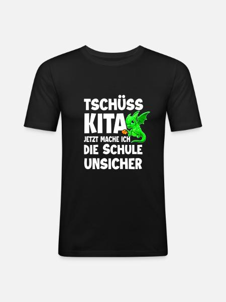 Schulanfang - Männer Slim Fit T-Shirt - Schwarz