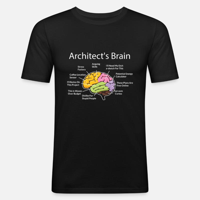 Architect, Architecture, architects brain - Men's Slim Fit T-Shirt - black