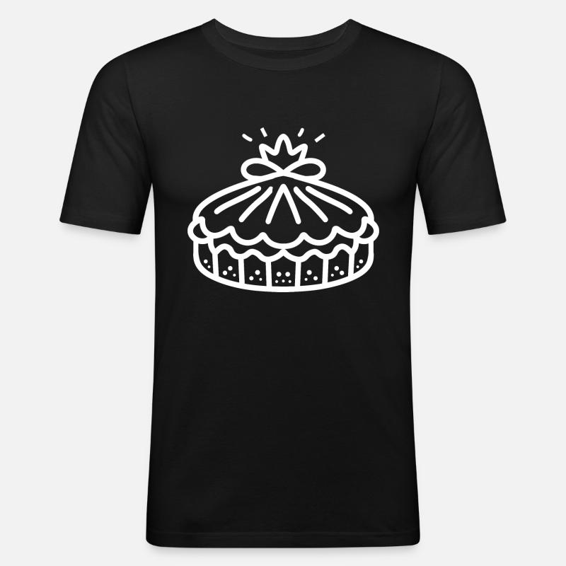 Pfannkuchen - Männer Slim Fit T-Shirt - Schwarz