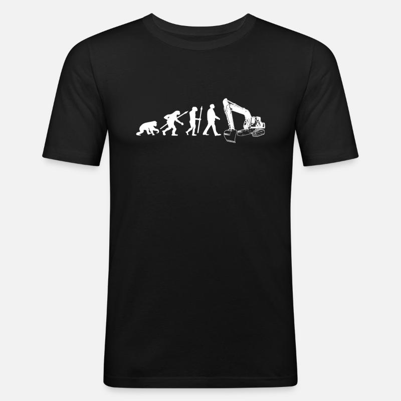 Evolution Bagger Baggerfahrer - Männer Slim Fit T-Shirt - Schwarz