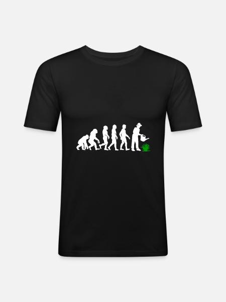 Evolution Gärtner Garten - Männer Slim Fit T-Shirt - Schwarz