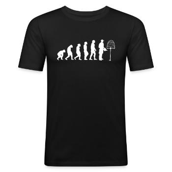 Evolution Imker Imkerei Biene Honig - Männer Slim Fit T-Shirt - Schwarz - Vorne - Nik (191cm)