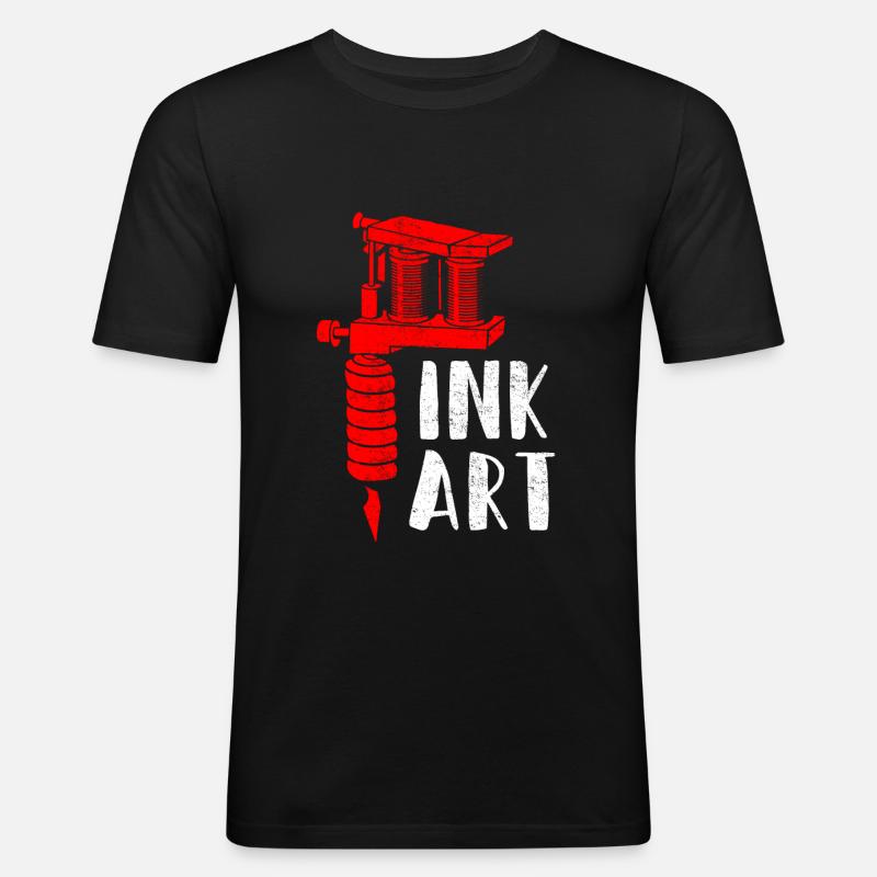 Tattoo Kunst Tattoo Studio - Männer Slim Fit T-Shirt - Schwarz