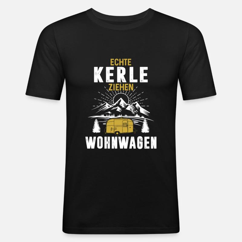Real guys pull caravans - Men's Slim Fit T-Shirt - black