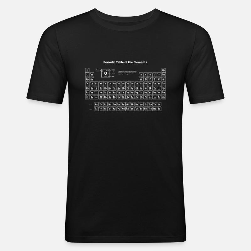 Periodensystem Physiker - Männer Slim Fit T-Shirt - Schwarz