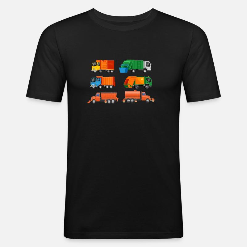 Müllabfuhr Kinder - Männer Slim Fit T-Shirt - Schwarz