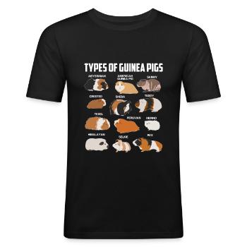 Espèces de cobaye - T-shirt près du corps Homme - noir - Devant - Nik (191cm)