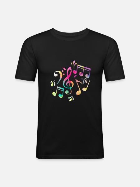 Sheet music - Men's Slim Fit T-Shirt - black