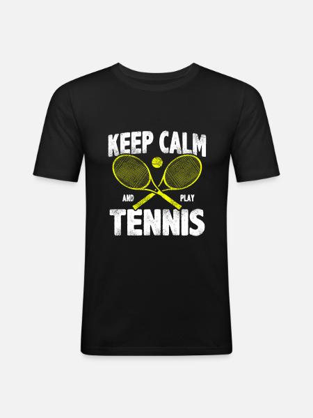 Keep calm Tennis - Men's Slim Fit T-Shirt - black