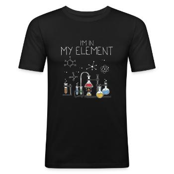 Je suis dans mon élément chimie chimie prof - T-shirt près du corps Homme - noir - Devant - Nik (191cm)