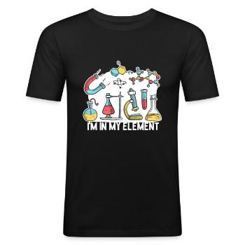 Chemistry in my element - Men's Slim Fit T-Shirt - black - Front - Nik (191cm)