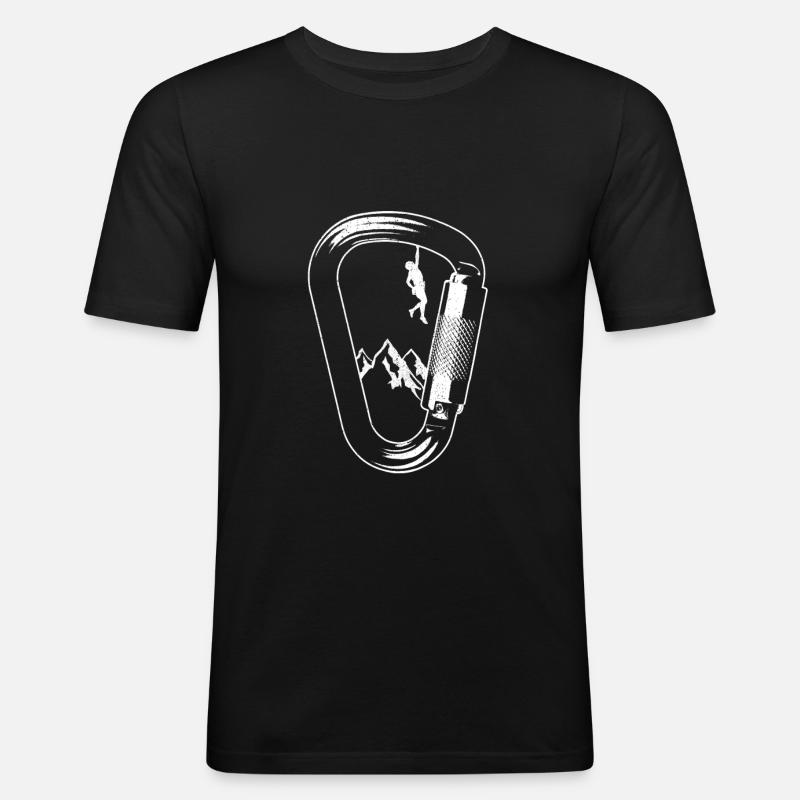 Karabiner Klettern Kletterer - Männer Slim Fit T-Shirt - Schwarz