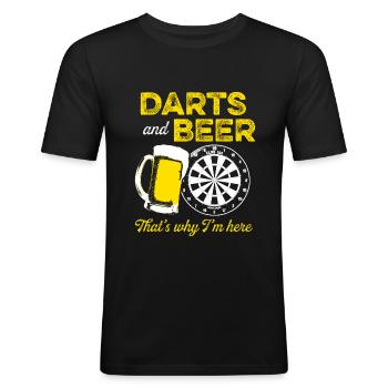 Darts darts and beer - Men's Slim Fit T-Shirt - black - Front - Nik (191cm)