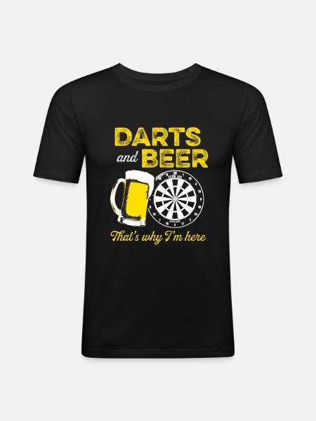 Darts darts and beer - Men's Slim Fit T-Shirt - black