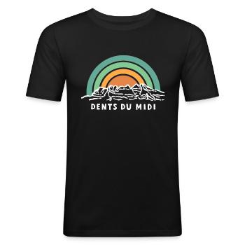 Dents du Midi Switzerland Mountain Valais Valais Souvenir - Men's Slim Fit T-Shirt - black - Front - Nik (191cm)