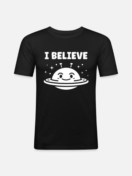 flying saucer - Men's Slim Fit T-Shirt - black