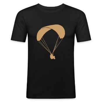 Paragleiter paragliding - Männer Slim Fit T-Shirt - Schwarz - Vorne - Nik (191cm)