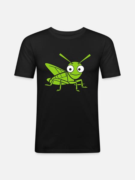 Sauterelle - T-shirt près du corps Homme - noir