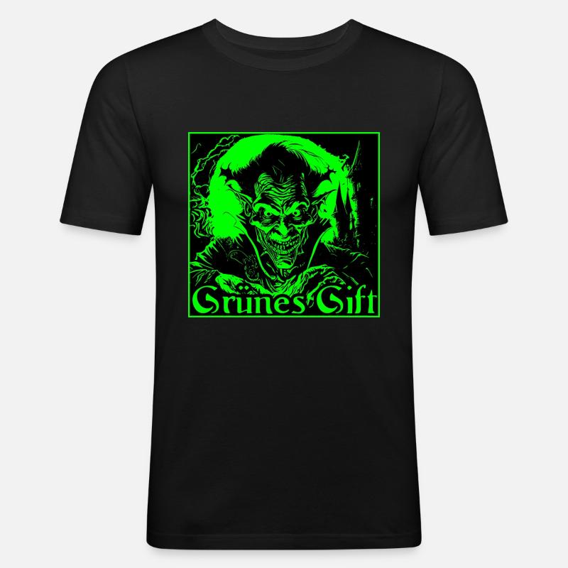Dracula, grünes Gift - Männer Slim Fit T-Shirt - Schwarz