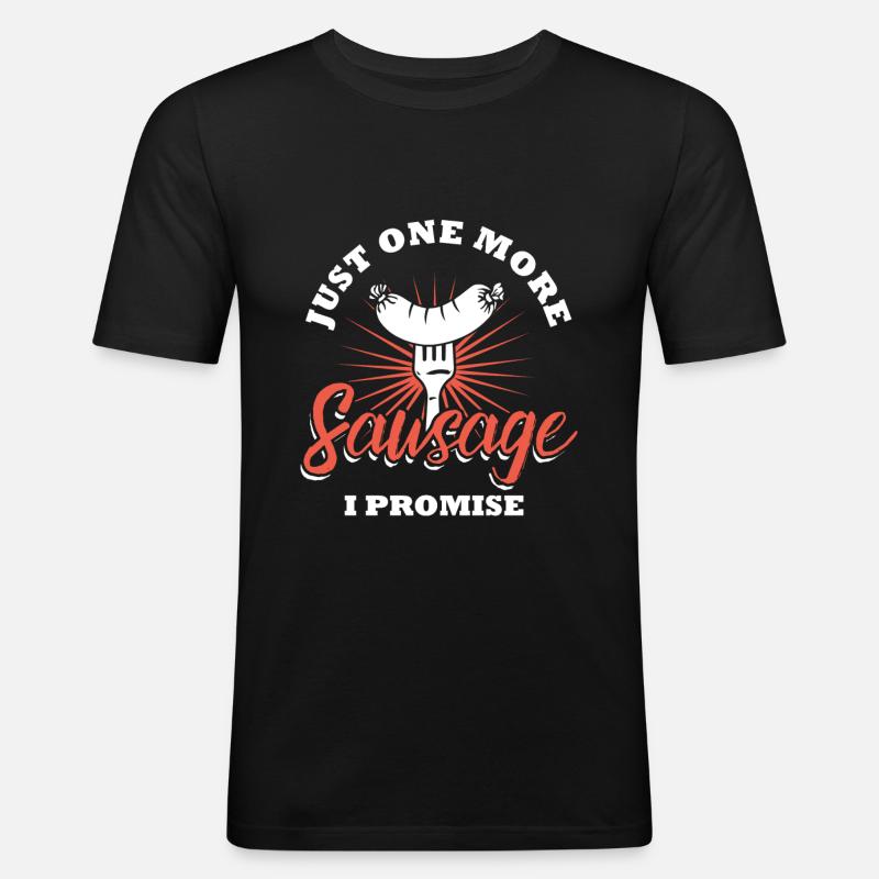 Eine Wurst noch - Männer Slim Fit T-Shirt - Schwarz
