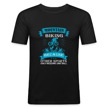 Mountain biking - Men's Slim Fit T-Shirt - black - Front - Nik (191cm)