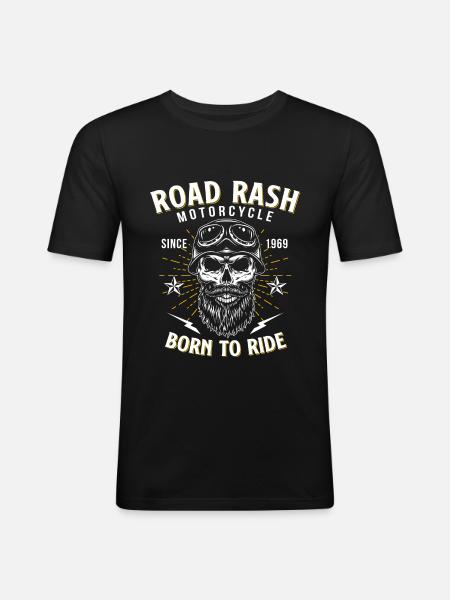 Motorradfahrer Chopper - Männer Slim Fit T-Shirt - Schwarz