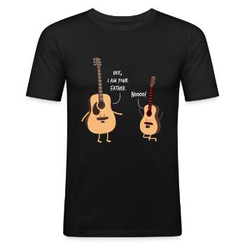 Father son guitar - Men's Slim Fit T-Shirt - black - Front - Nik (191cm)