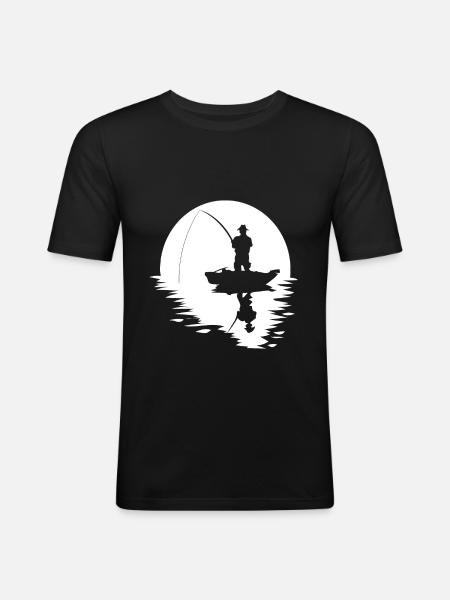 Anglers sunset fishing - Men's Slim Fit T-Shirt - black