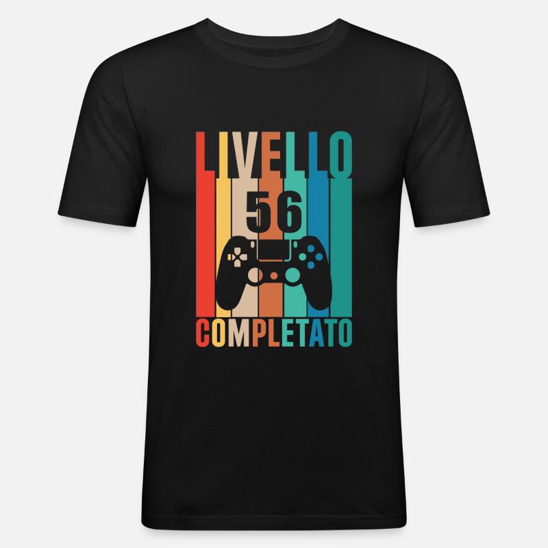 Stufe 56 - Männer Slim Fit T-Shirt - Schwarz