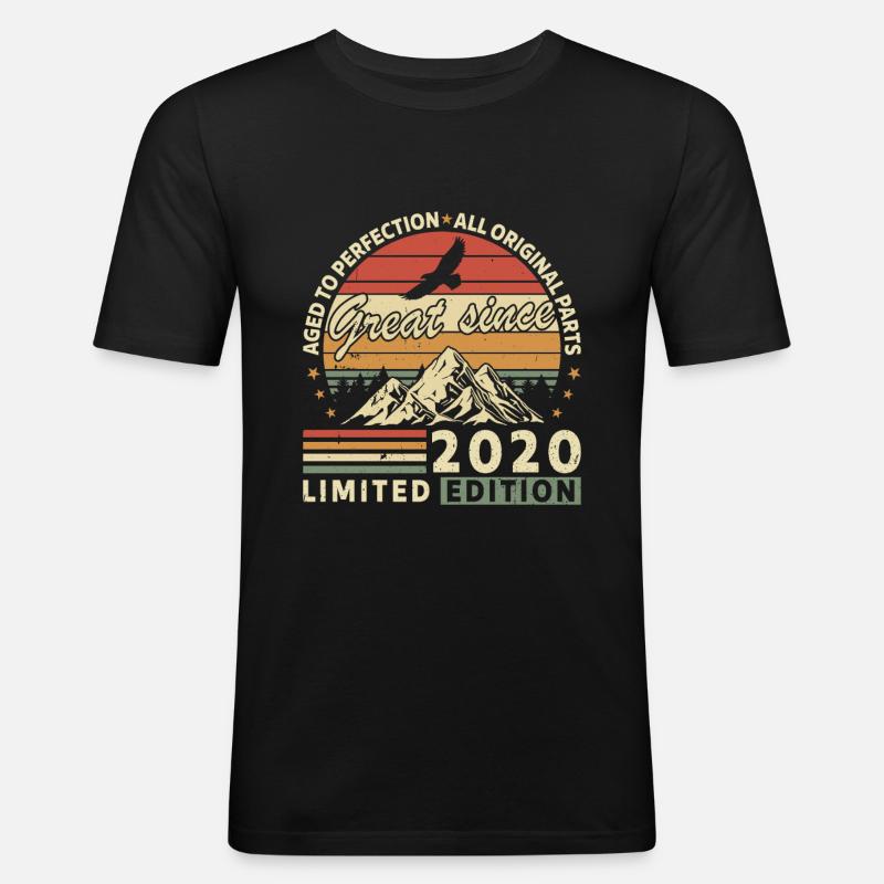 2020 - Männer Slim Fit T-Shirt - Schwarz
