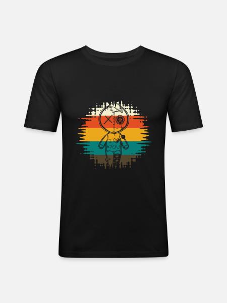 Voodoo doll I love you - Men's Slim Fit T-Shirt - black