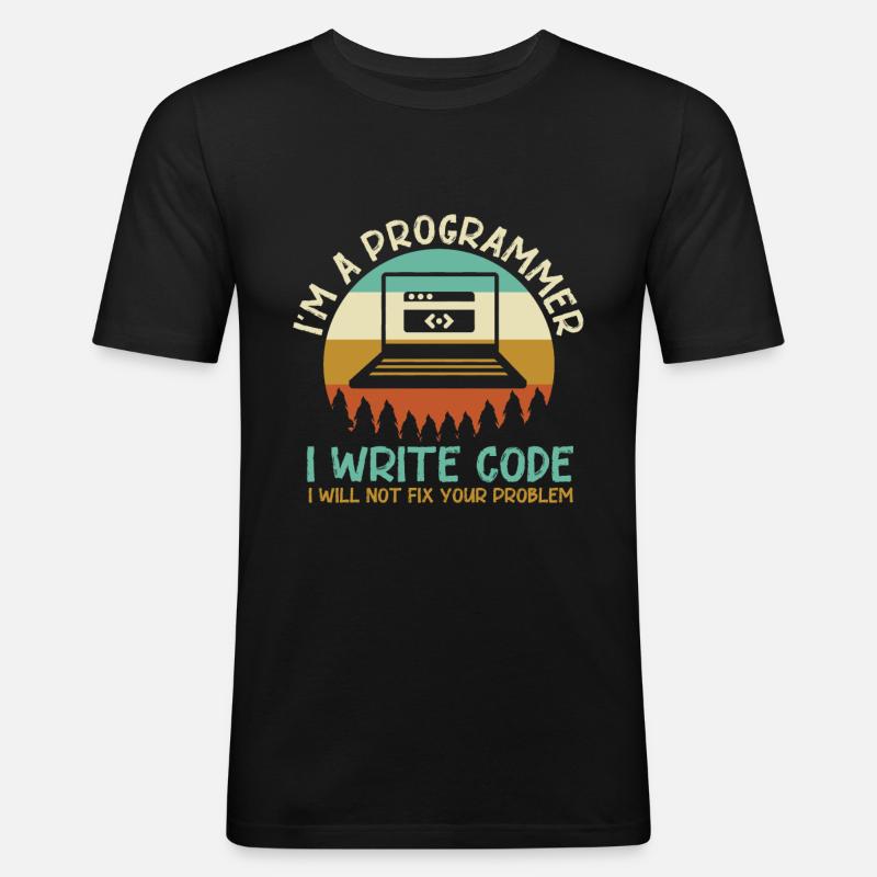 Programmeur Code Codage - T-shirt près du corps Homme - noir