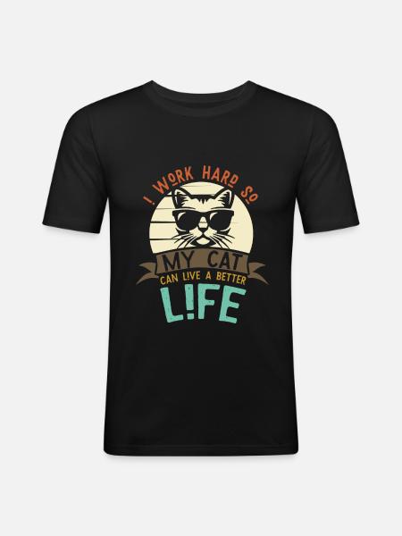 Cool cat pet - Men's Slim Fit T-Shirt - black