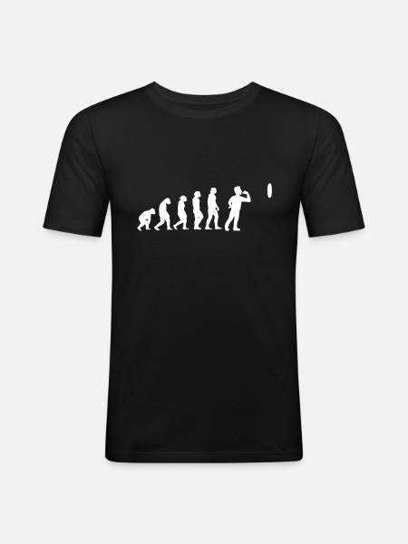 Darts, darts players - evolution - Men's Slim Fit T-Shirt - black