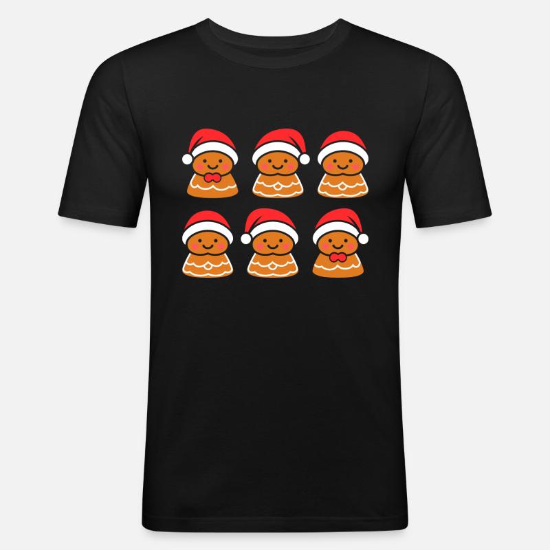Lebkuchenmann - Männer Slim Fit T-Shirt - Schwarz